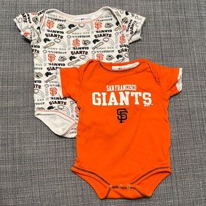 Team Athletics San Francisco Giants Onesies